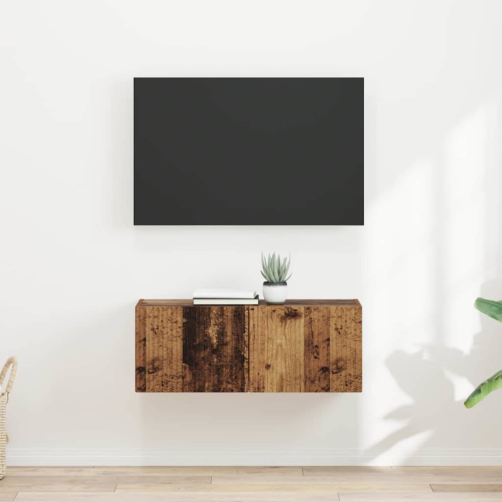 Dulap TV de perete Pe perete 2 pcs Lemn Vechi 60 x 31 x 29.5 cm — imaginea 2