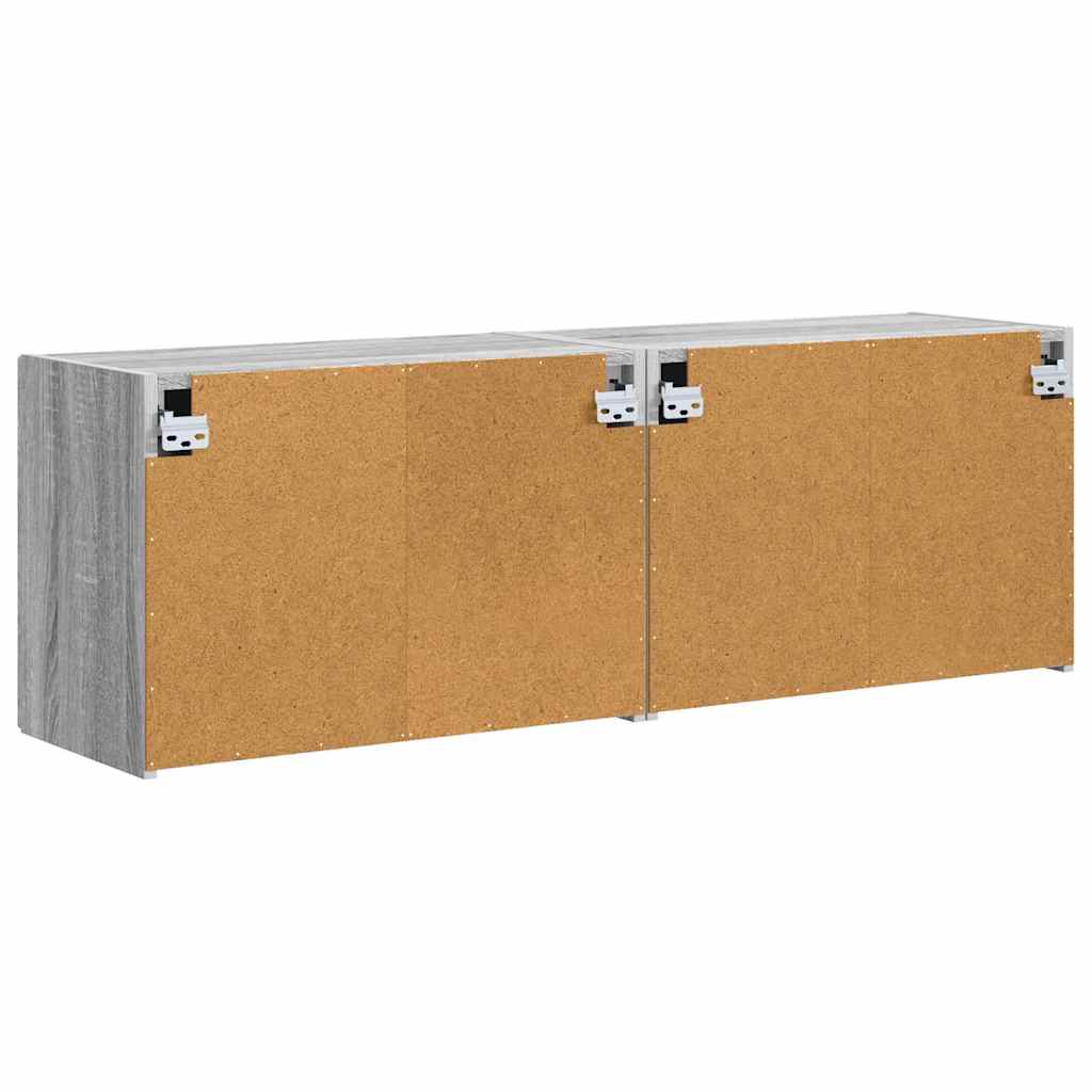 Dulap TV de perete Pe perete 2 pcs Gri Sonoma 59,5 x 31 x 40 cm — imaginea 9