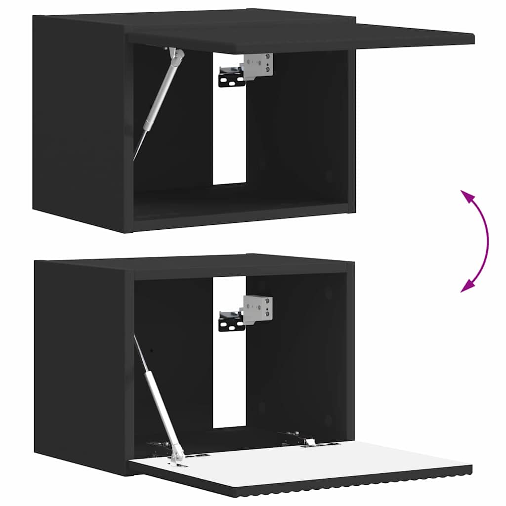Dulap TV de perete Negru 60 x 31 x 29.5 cm Lemn compozit — imaginea 12