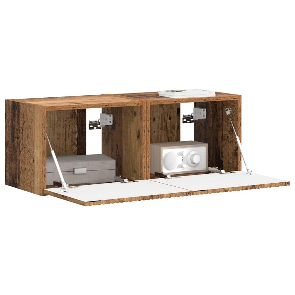 Dulap TV de perete Pe perete 2 pcs Lemn Vechi 60 x 31 x 29.5 cm — imaginea 4