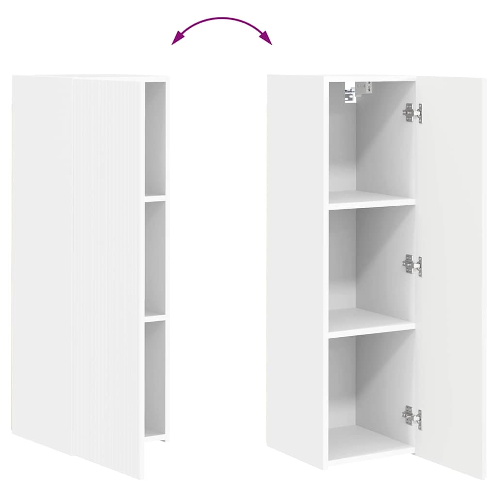 Dulap TV de perete Pe perete Alb 30 x 31 x 100 cm Lemn compozit — imaginea 13