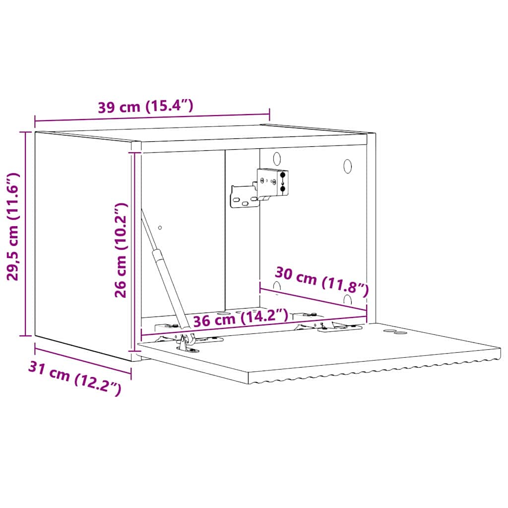 Dulap TV de perete Negru 60 x 31 x 29.5 cm Lemn compozit — imaginea 13