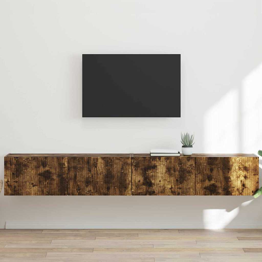 Dulap TV de perete 2 pcs Stejar fumuriu 60 x 31 x 29.5 cm — imaginea 2