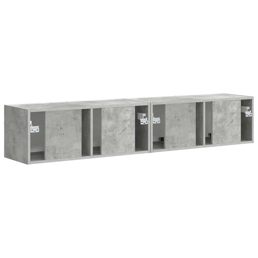 Dulap TV de perete 2 pcs Beton 60 x 31 x 29.5 cm Lemn compozit — imaginea 10