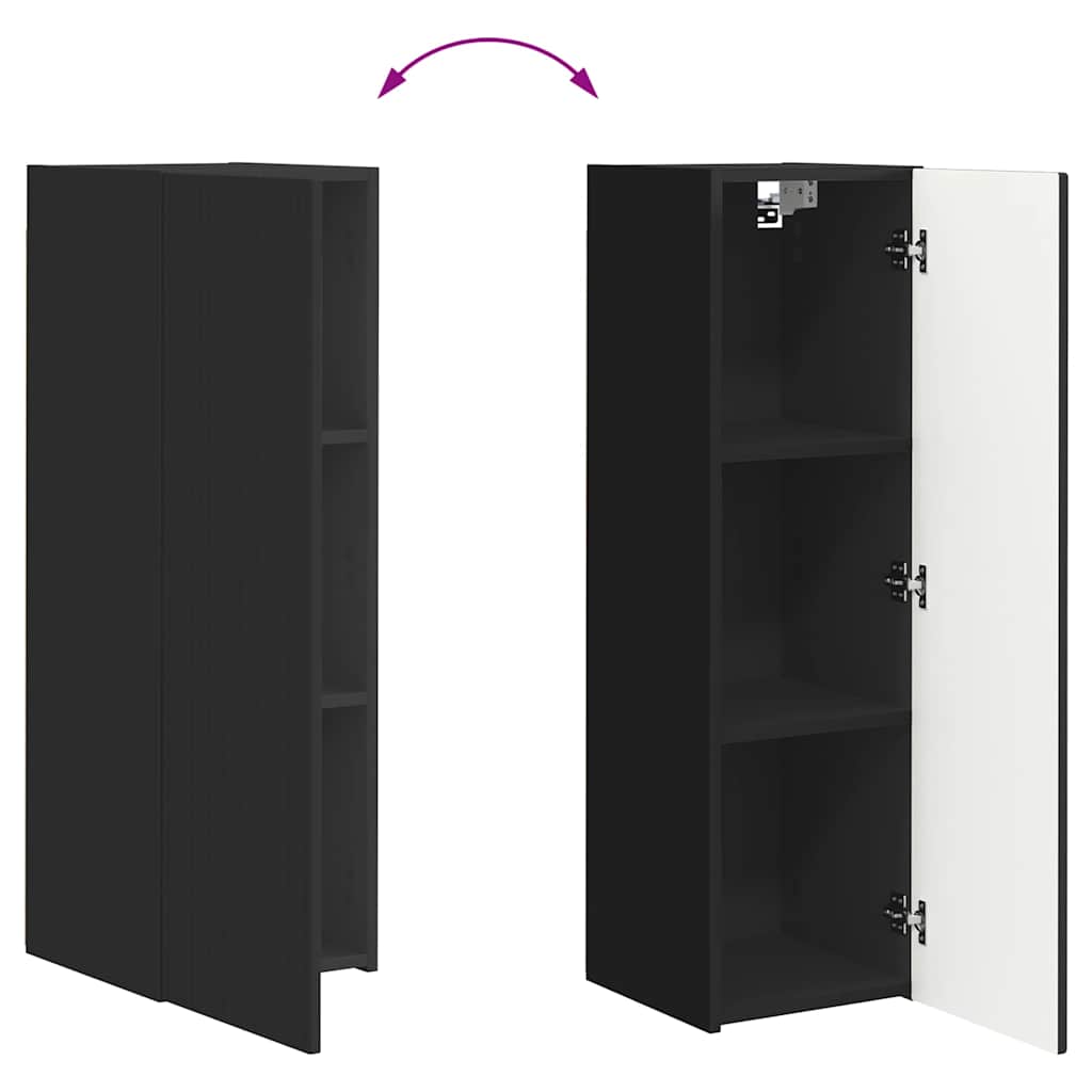 Dulap TV de perete Negru 30 x 31 x 100 cm Lemn compozit — imaginea 13