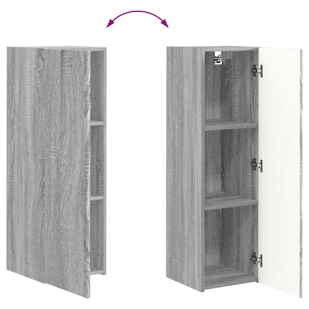 Dulap TV de perete Gri Sonoma 30 x 31 x 100 cm Lemn compozit — imaginea 13