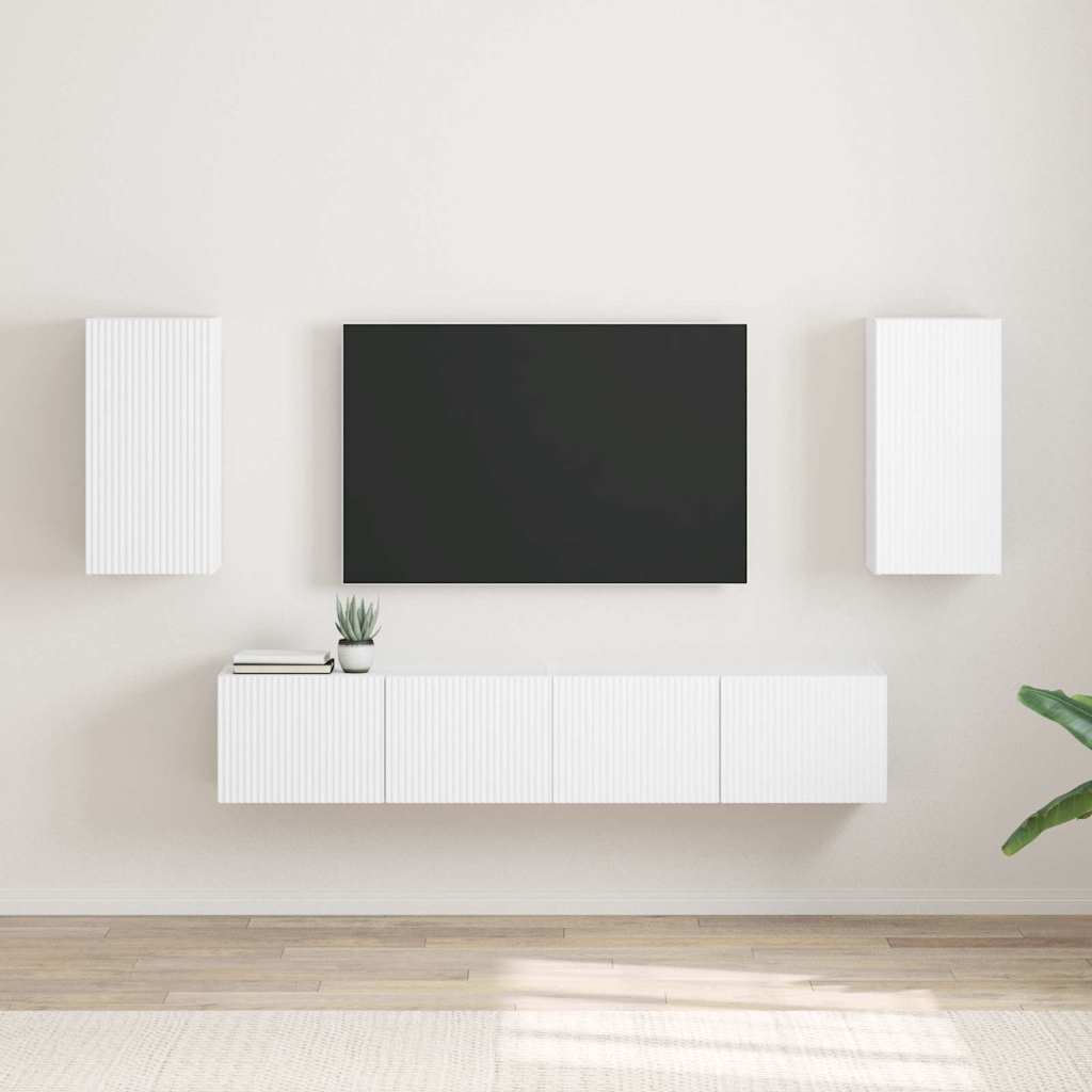 Dulap TV de perete 2 pcs Alb 30 x 31 x 60 cm Lemn compozit — imaginea 2