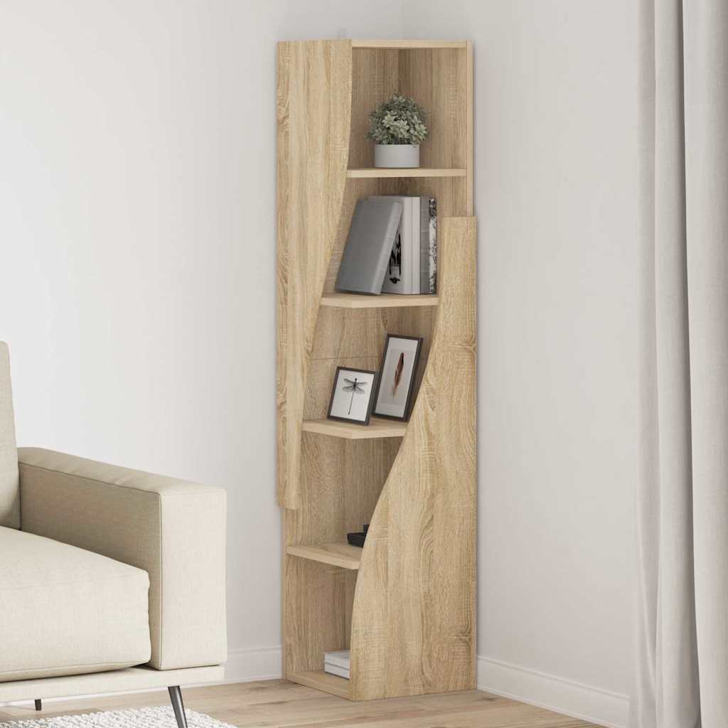 Dulap de colt Alb 32x32x140cm Lemn compozit — imaginea 2