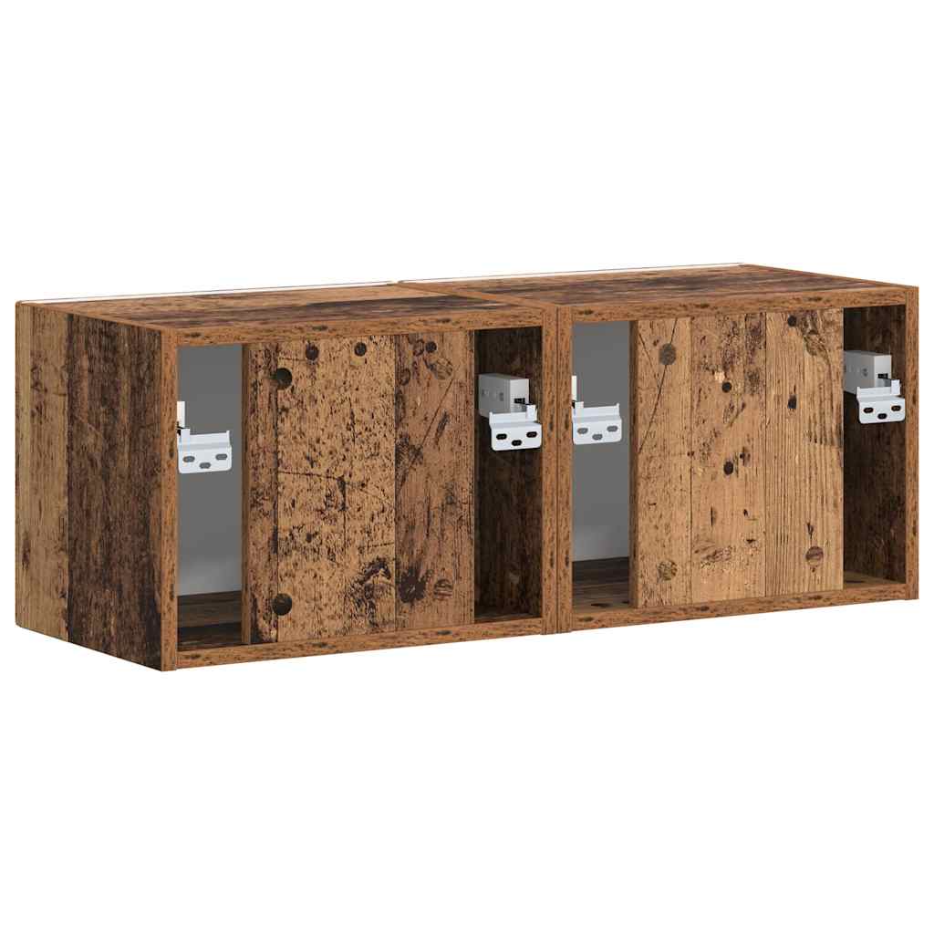 Dulap TV de perete Pe perete 2 pcs Lemn Vechi 60 x 31 x 29.5 cm — imaginea 10