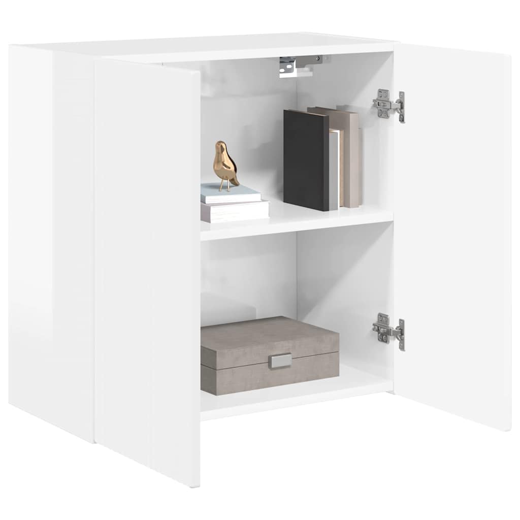 Dulap TV de perete Alb lucios 59,5 x 31 x 60 cm Lemn compozit — imaginea 4