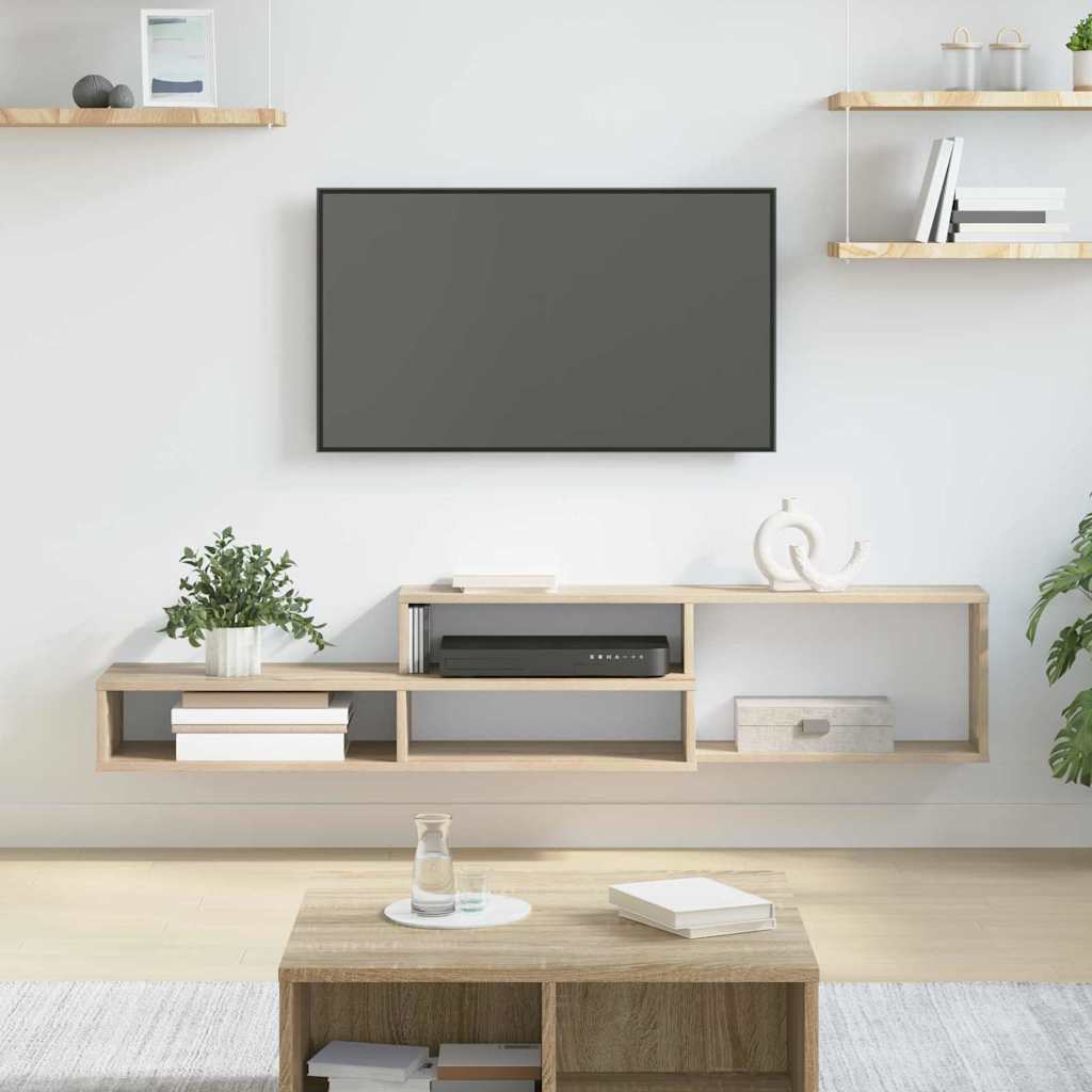SuportTVdeperete 150x25x28,5cm Lemn compozit — imaginea 2