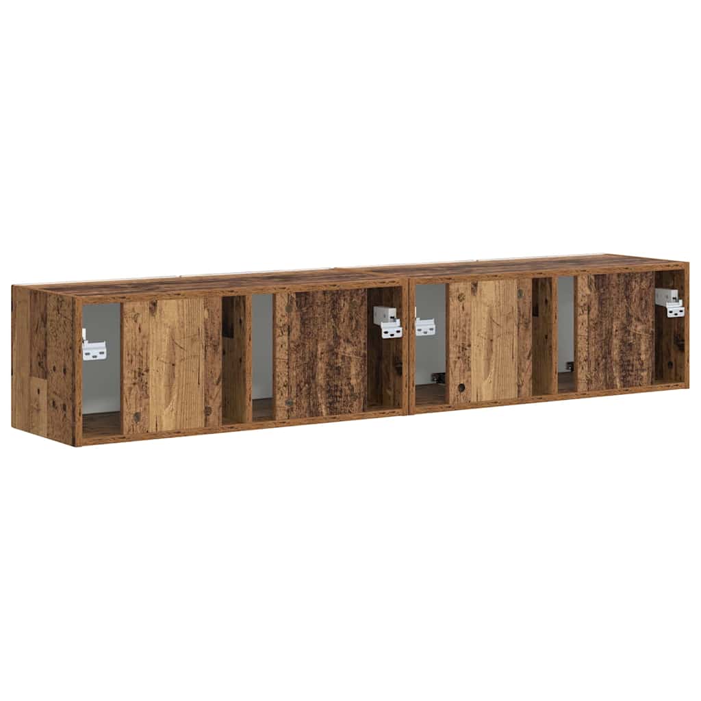 Dulap TV de perete Pe perete 2 pcs Lemn Vechi 60 x 31 x 29.5 cm — imaginea 10