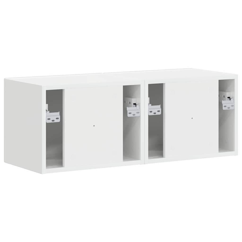 Dulap TV de perete Pe perete 2 pcs Alb Lucios 60 x 31 x 29.5 cm — imaginea 10