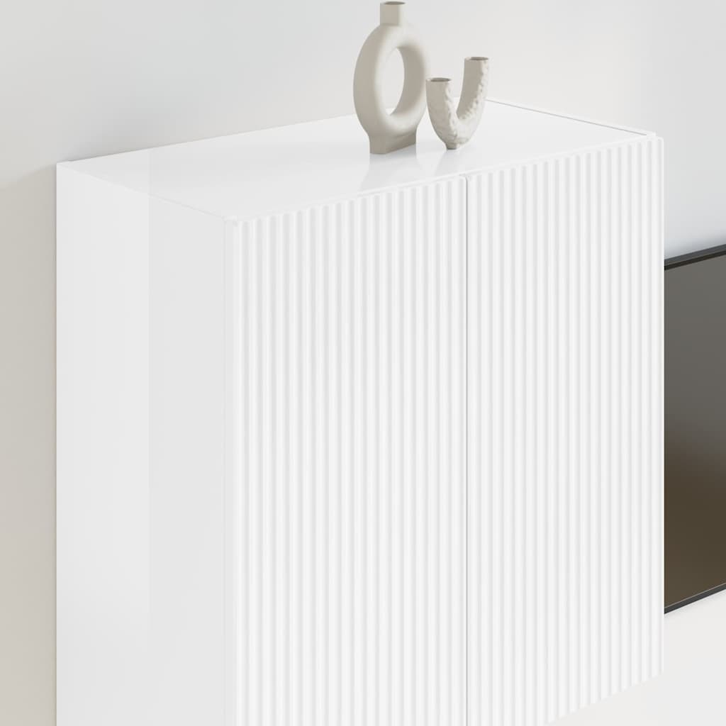 Dulap TV de perete Alb lucios 59,5 x 31 x 60 cm Lemn compozit — imaginea 5