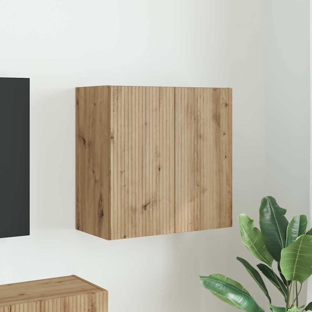 Dulap TV de perete Pe perete Stejar Artizanal 59,5 x 31 x 60 cm — imaginea 2