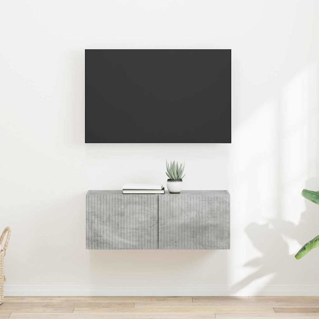 Dulap TV de perete 2 pcs Beton 60 x 31 x 29.5 cm Lemn compozit — imaginea 2