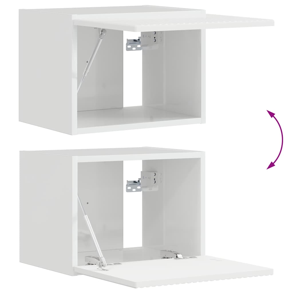 Dulap TV de perete Pe perete 2 pcs Alb Lucios 60 x 31 x 29.5 cm — imaginea 13
