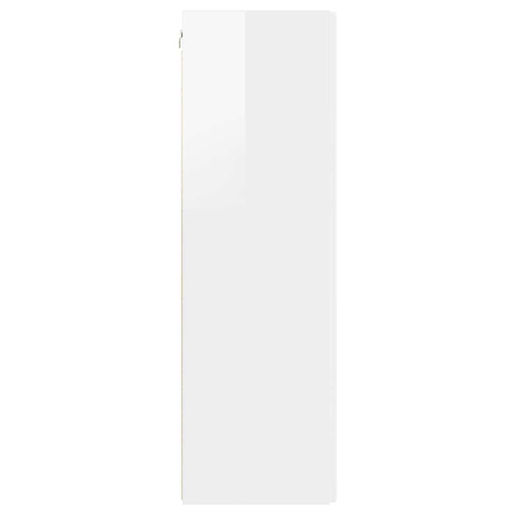 Dulap TV de perete Pe perete 2 pcs Alb Lucios 30 x 31 x 100 cm — imaginea 9