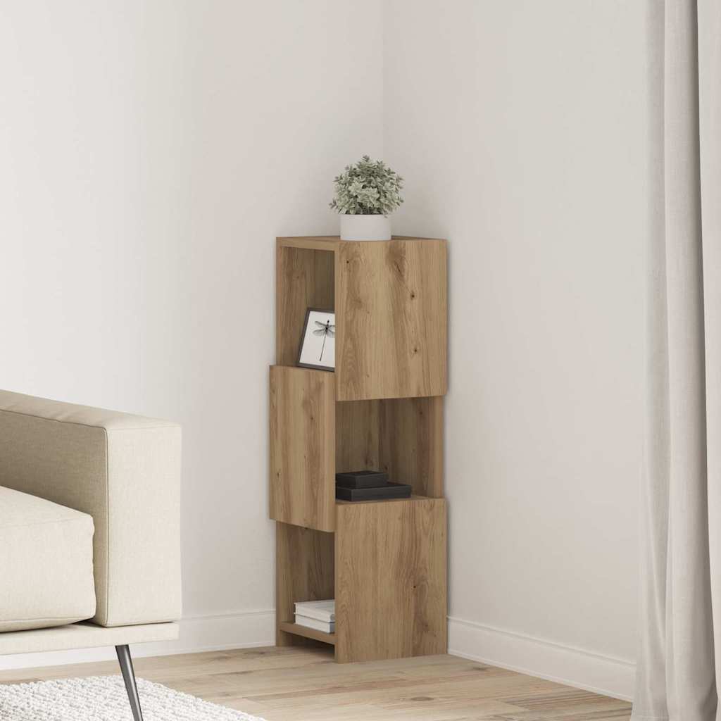 Dulap de colt Alb 25,5x25x80cm Lemn compozit — imaginea 2