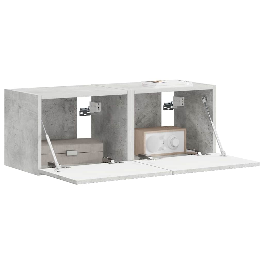 Dulap TV de perete 2 pcs Beton 60 x 31 x 29.5 cm Lemn compozit — imaginea 4