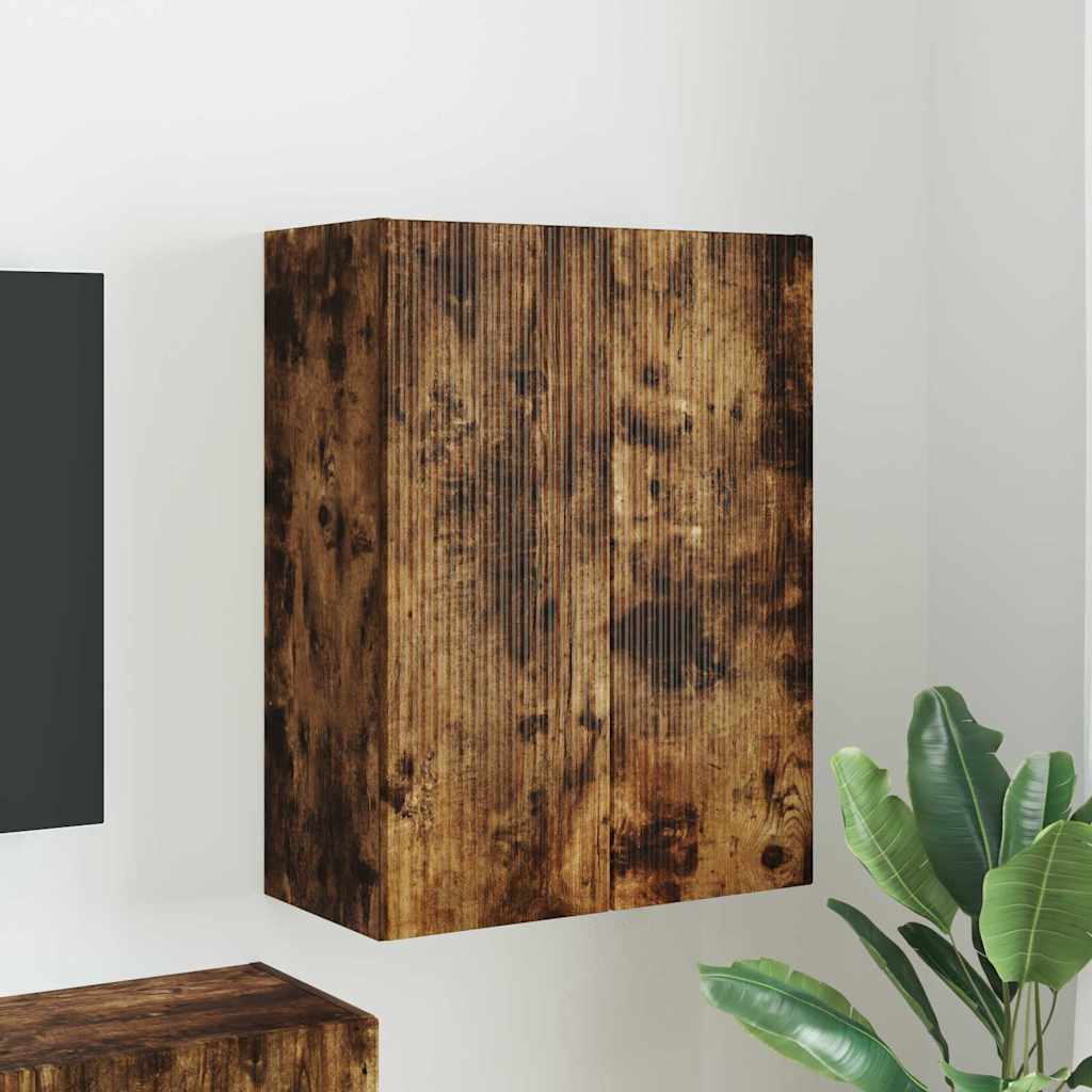 Dulap TV de perete Pe perete Stejar fumuriu 59,5 x 31 x 80 cm — imaginea 2