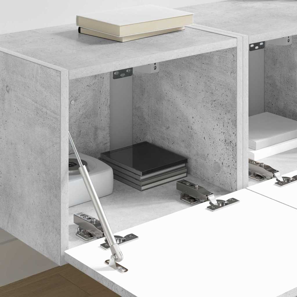 Dulap TV de perete 2 pcs Beton 60 x 31 x 29.5 cm Lemn compozit — imaginea 5