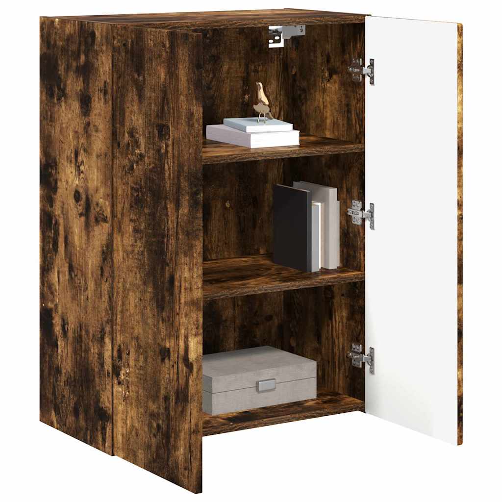 Dulap TV de perete Pe perete Stejar fumuriu 59,5 x 31 x 80 cm — imaginea 4