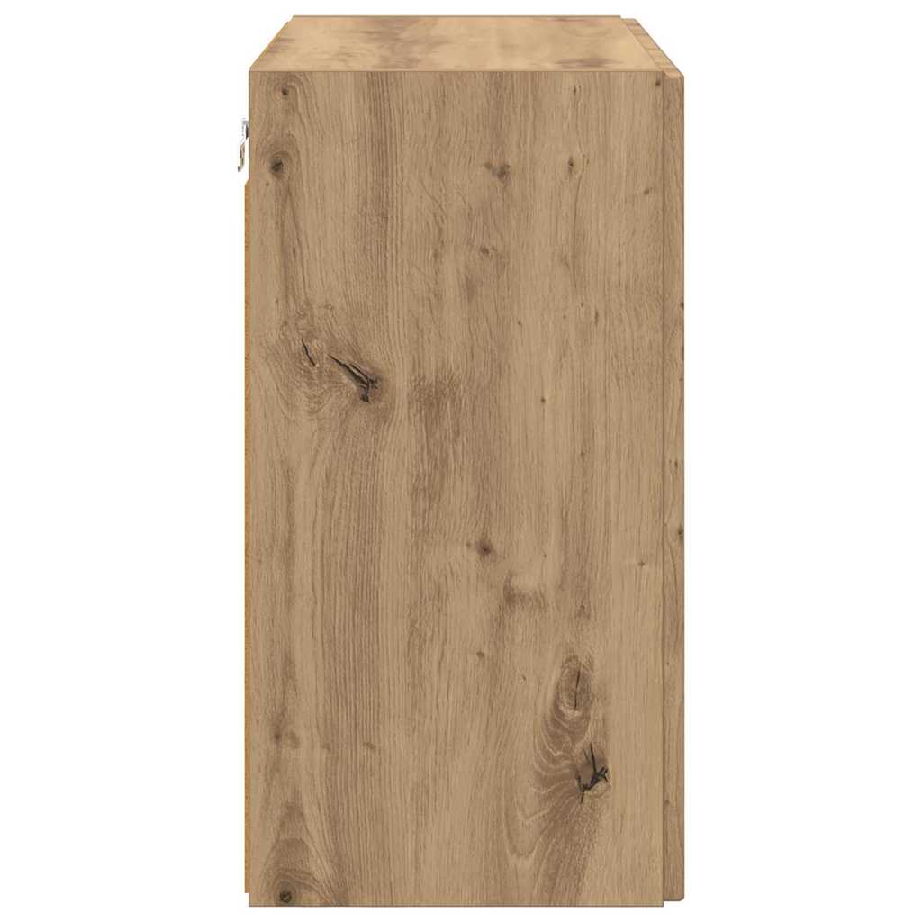 Dulap TV de perete Pe perete Stejar Artizanal 59,5 x 31 x 60 cm — imaginea 8