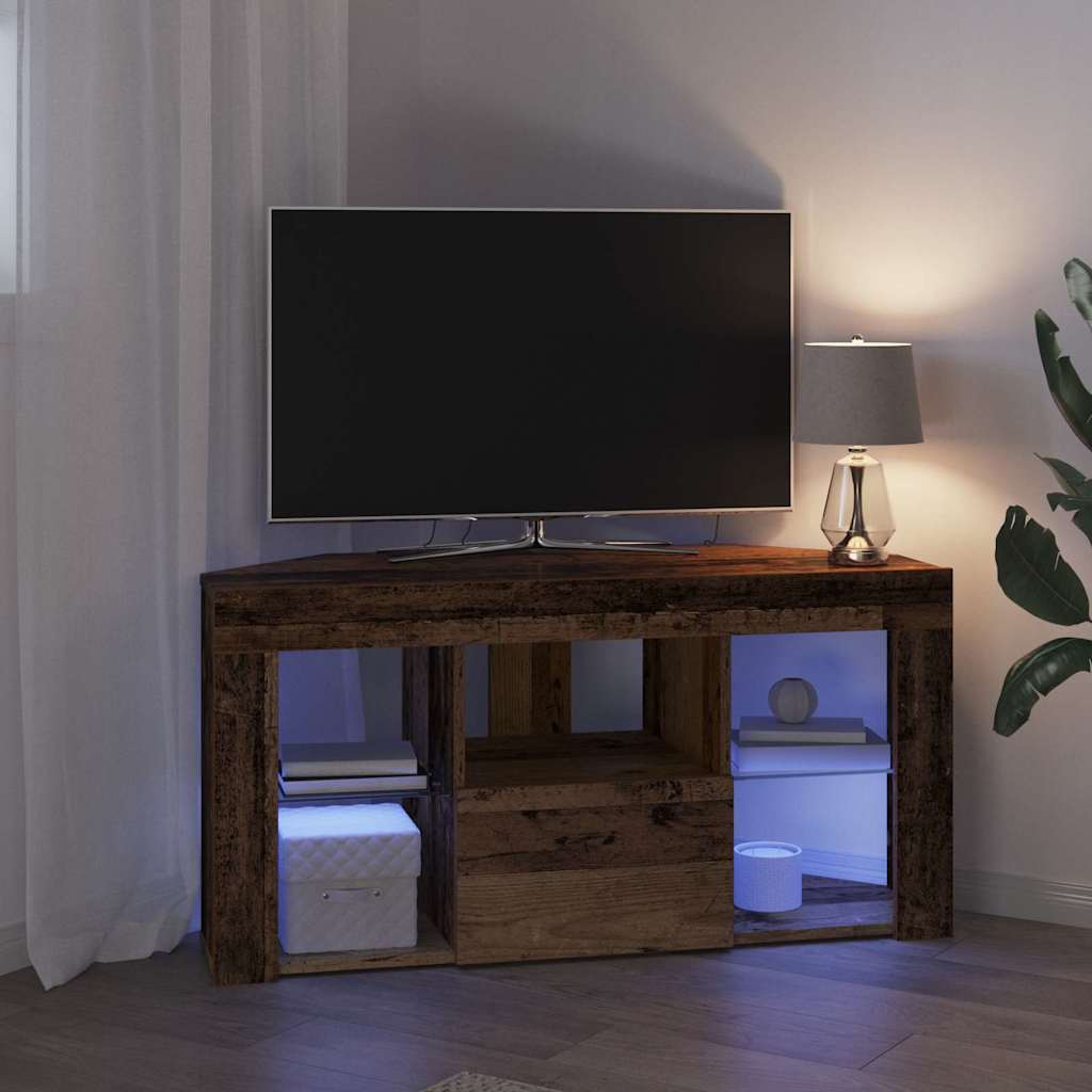 Sifonier LED pentru TV coltar Lemn Vechi 107 x 40 x 50 cm — imaginea 6