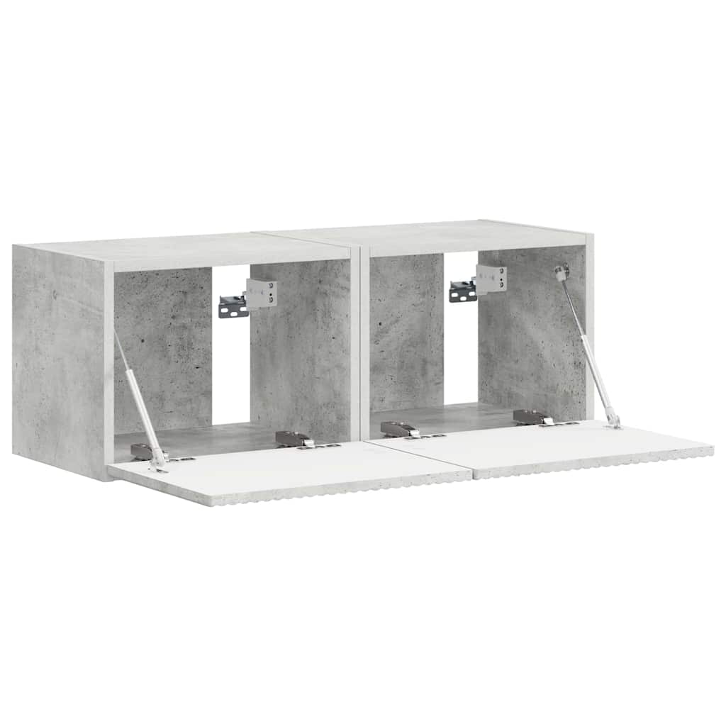 Dulap TV de perete 2 pcs Beton 60 x 31 x 29.5 cm Lemn compozit — imaginea 7