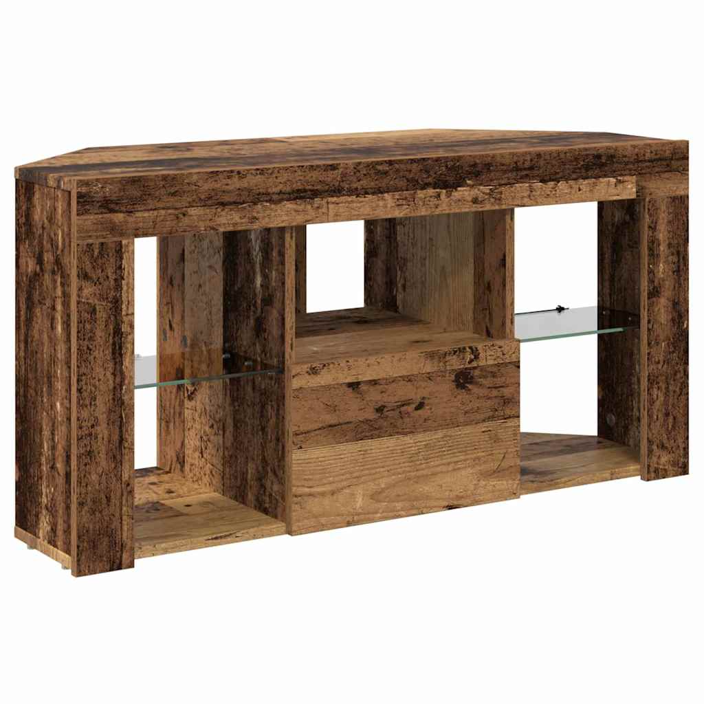 Sifonier LED pentru TV coltar Lemn Vechi 107 x 40 x 50 cm — imaginea 7