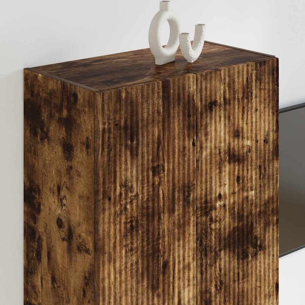 Dulap TV de perete Pe perete Stejar fumuriu 59,5 x 31 x 80 cm — imaginea 5