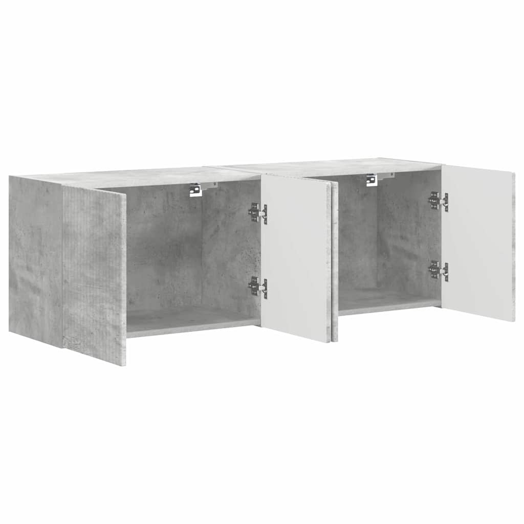 Dulap TV de perete 2 pcs Gri din beton 59,5 x 31 x 40 cm — imaginea 6