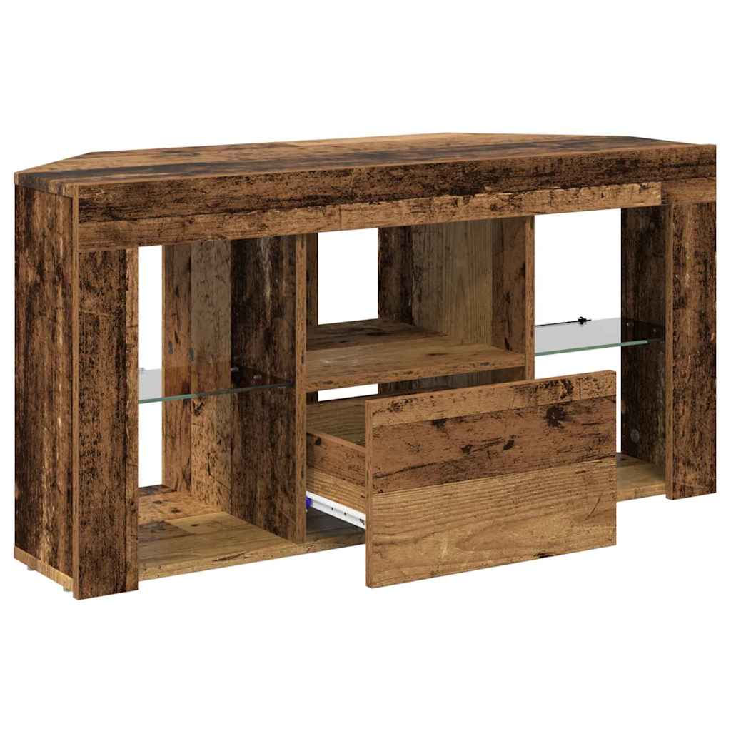 Sifonier LED pentru TV coltar Lemn Vechi 107 x 40 x 50 cm — imaginea 8