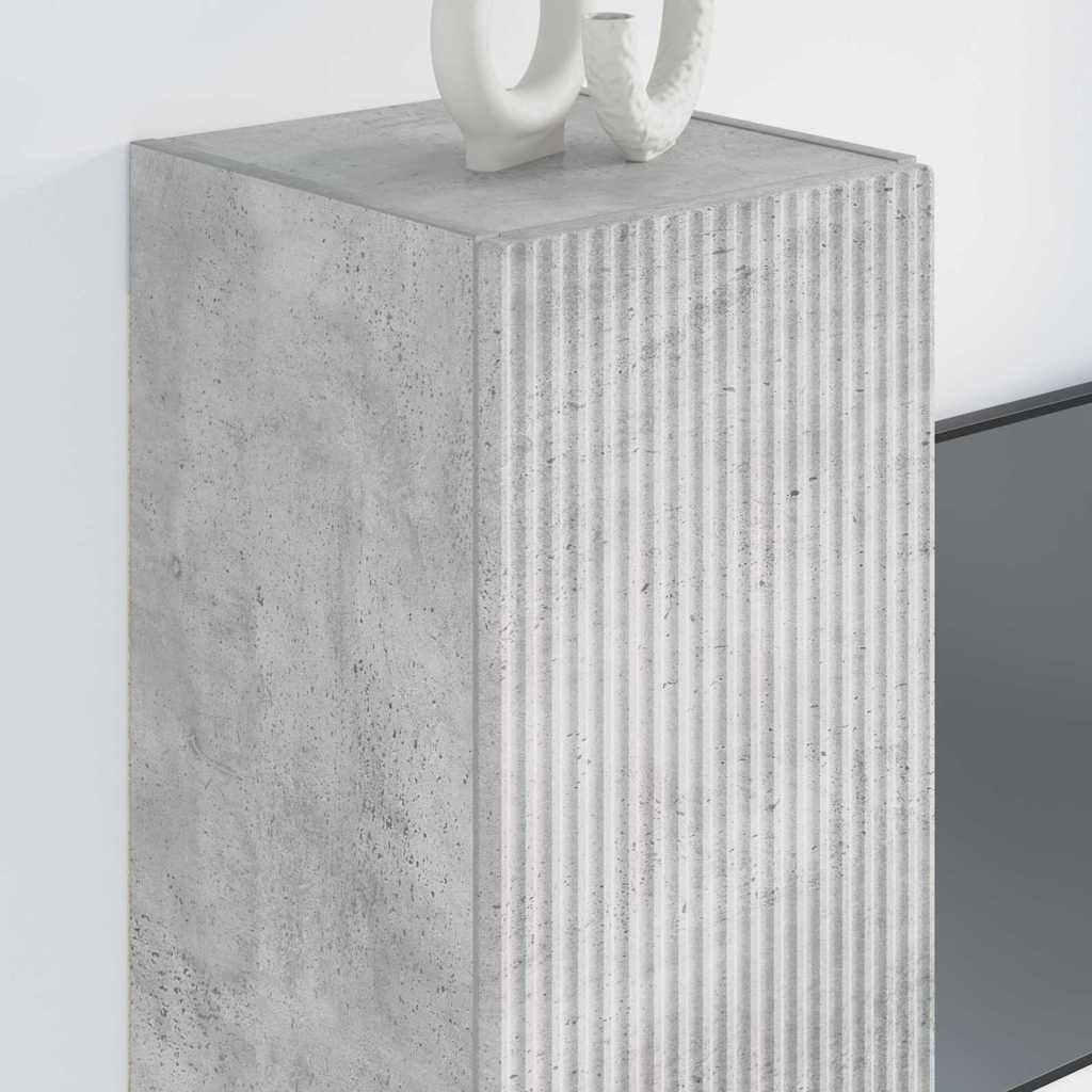 Dulap TV de perete 2 pcs Beton 30 x 31 x 80 cm Lemn compozit — imaginea 5