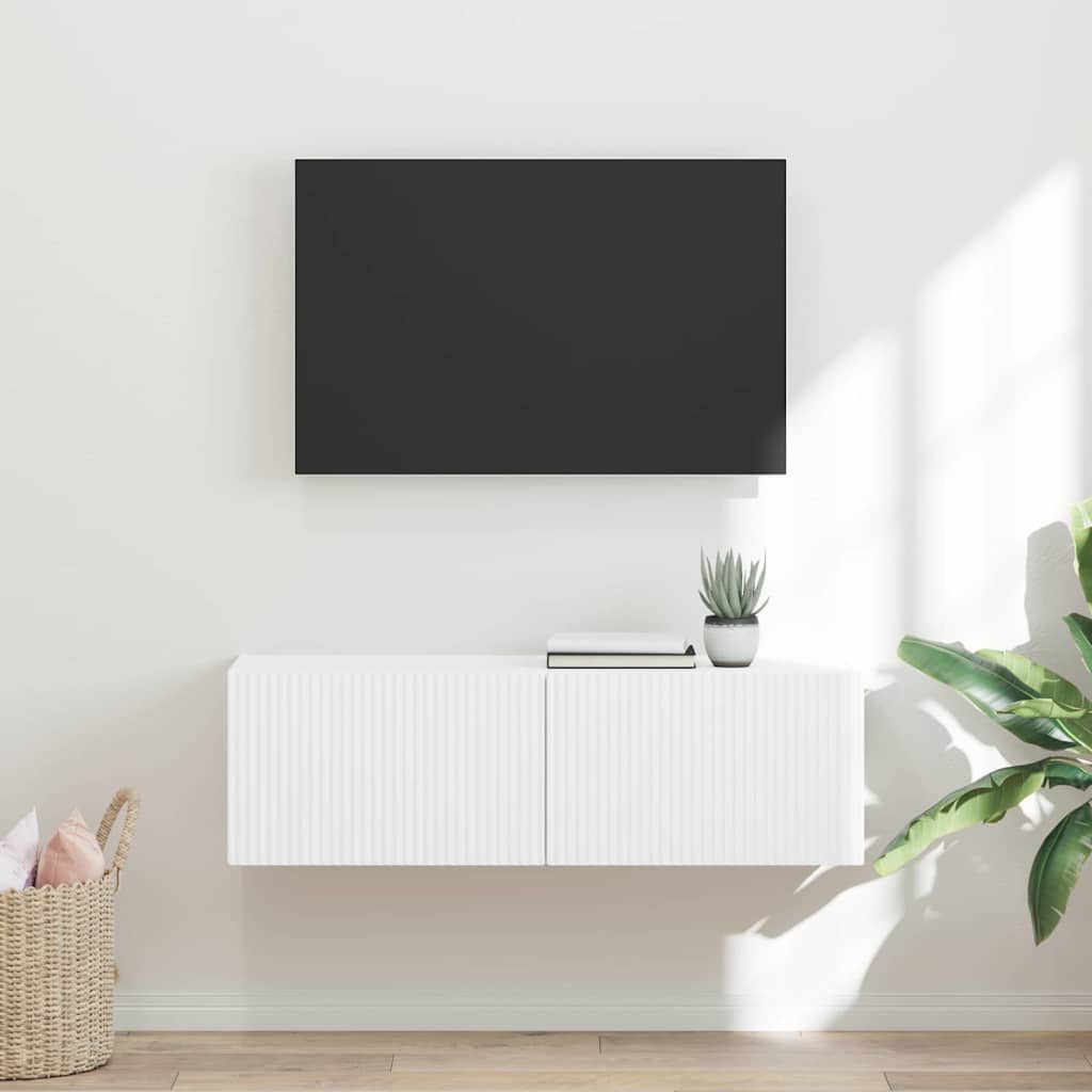 Dulap TV de perete Alb 60 x 31 x 29.5 cm Lemn compozit — imaginea 2