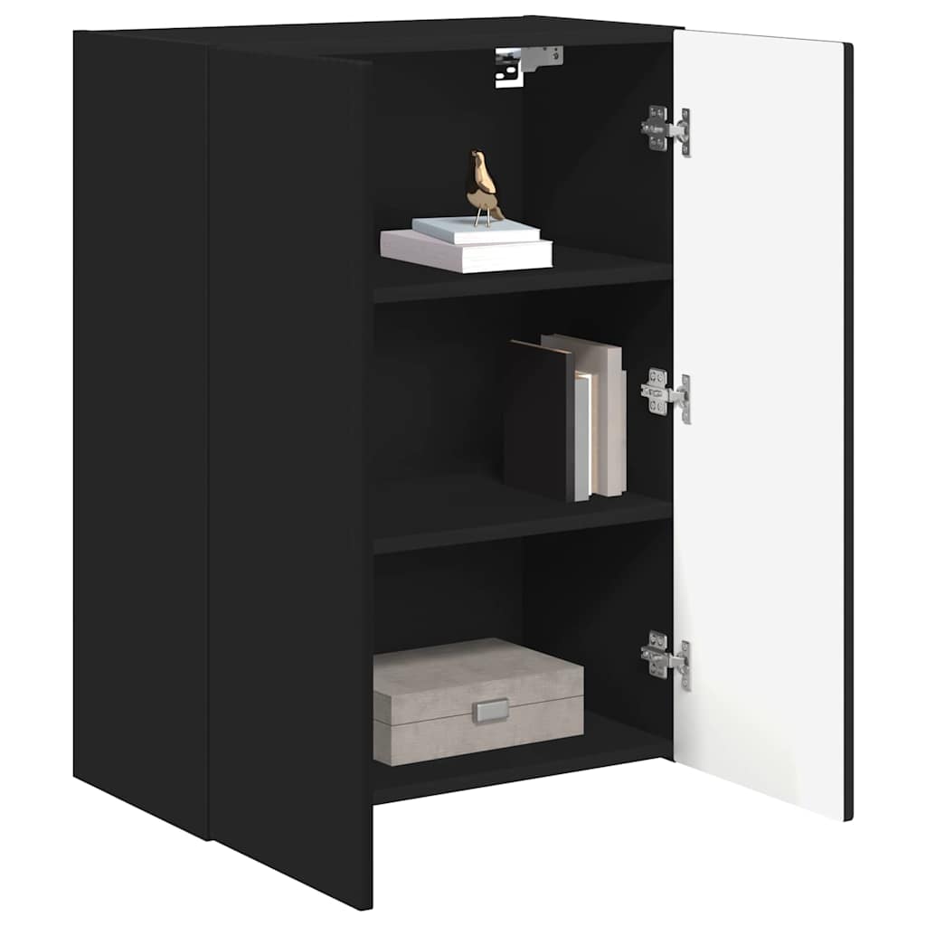 Dulap TV de perete Negru 59,5 x 31 x 80 cm Lemn compozit — imaginea 4