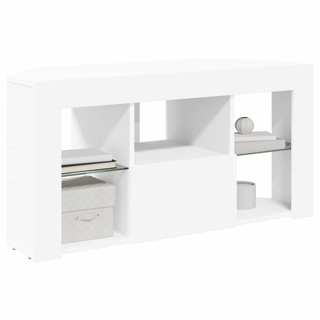 Sifonier LED pentru TV coltar Pe perete Alb 100 x 40 x 50 cm — imaginea 4