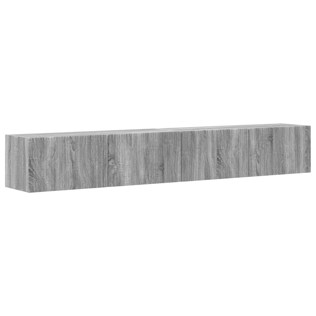 Dulap TV de perete Pe perete 2 pcs Gri Sonoma 60 x 31 x 29.5 cm — imaginea 2