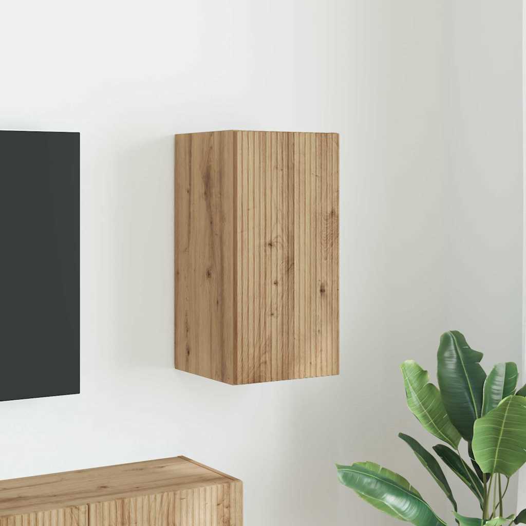 Dulap TV de perete Pe perete Stejar artizanal 30 x 31 x 60 cm — imaginea 2