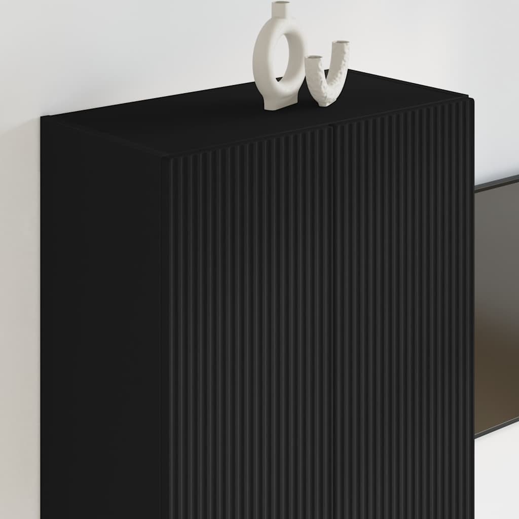 Dulap TV de perete Negru 59,5 x 31 x 80 cm Lemn compozit — imaginea 5