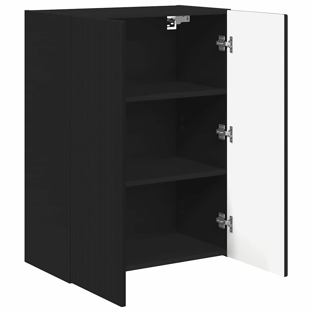 Dulap TV de perete Negru 59,5 x 31 x 80 cm Lemn compozit — imaginea 6