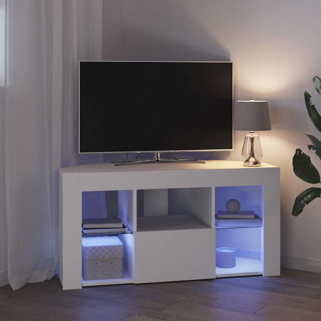 Sifonier LED pentru TV coltar Pe perete Alb 100 x 40 x 50 cm — imaginea 6