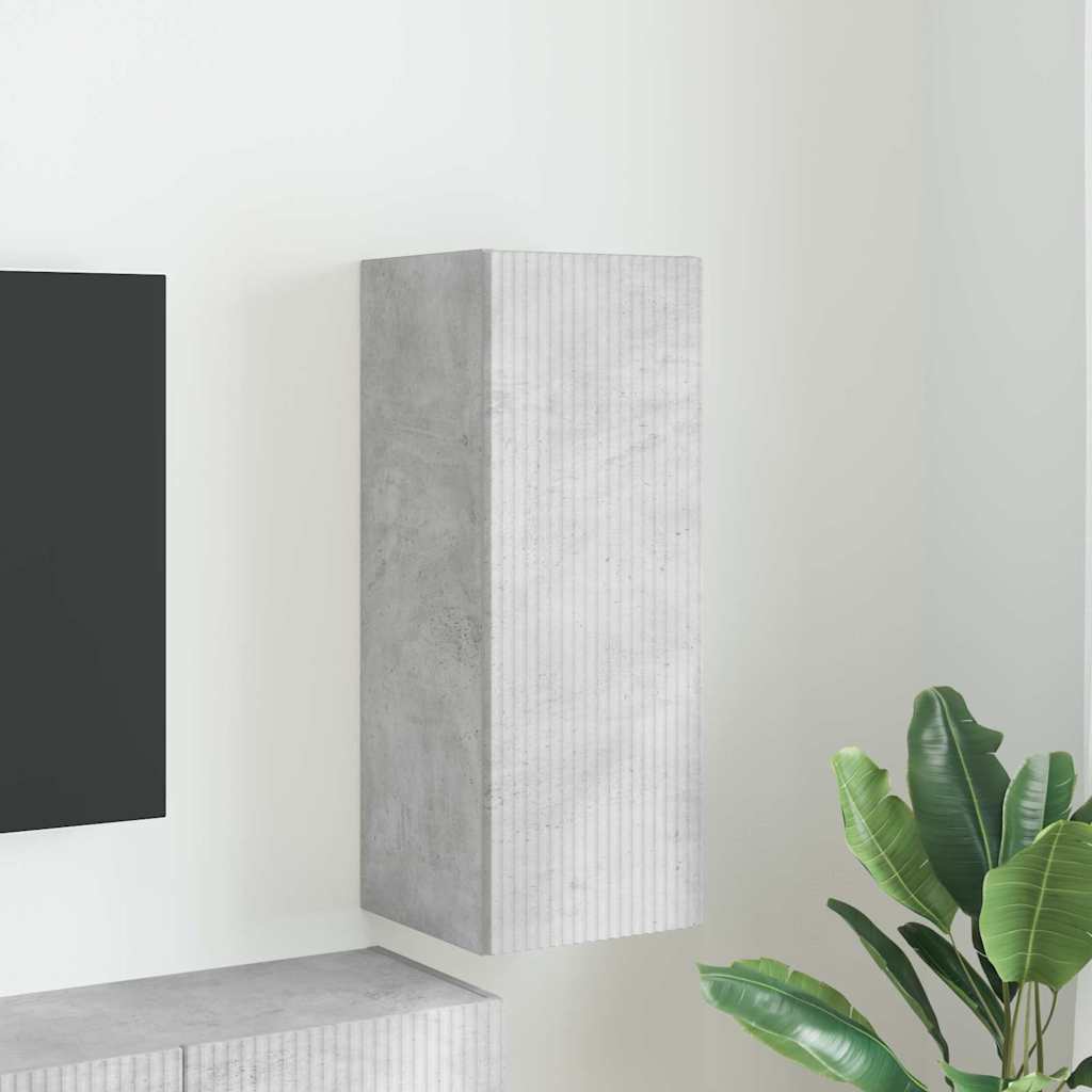 Dulap TV de perete Beton 30 x 31 x 80 cm Lemn compozit — imaginea 2