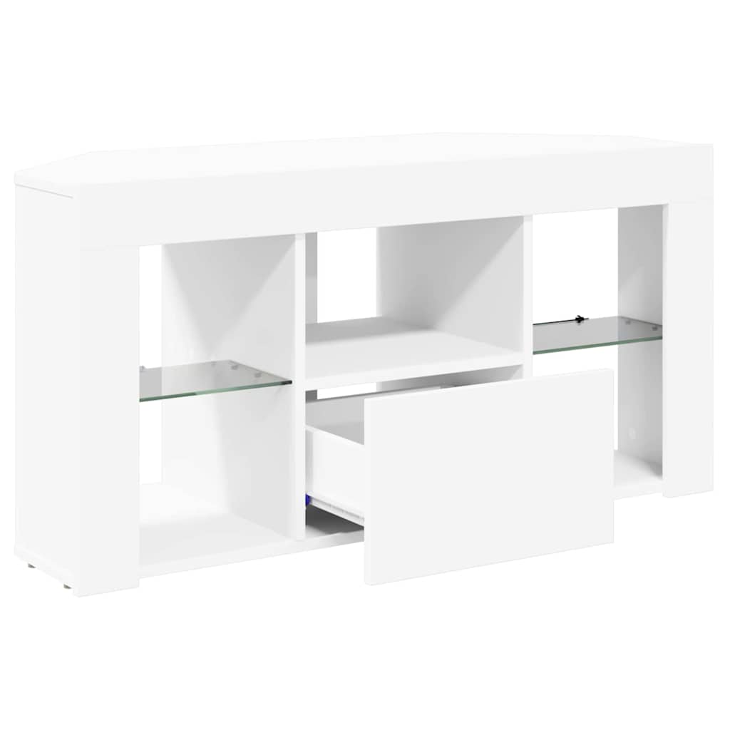 Sifonier LED pentru TV coltar Pe perete Alb 100 x 40 x 50 cm — imaginea 8