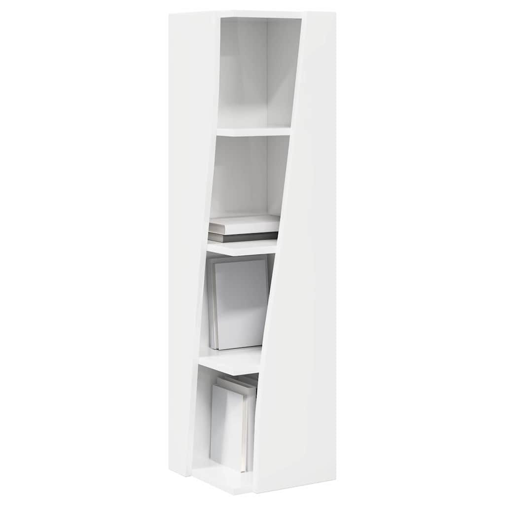 Dulap de colt Alb 27,5x27x102cm Lemn compozit — imaginea 4