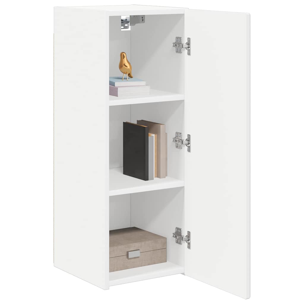 Dulap TV de perete Pe perete Alb 30 x 31 x 80 cm Lemn compozit — imaginea 4