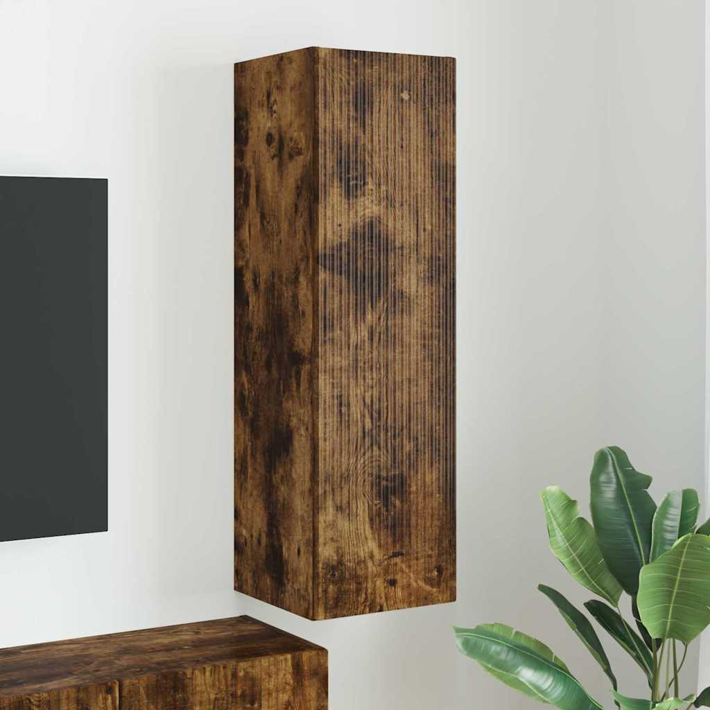 Dulap TV de perete Pe perete Stejar fumuriu 30 x 31 x 100 cm — imaginea 2