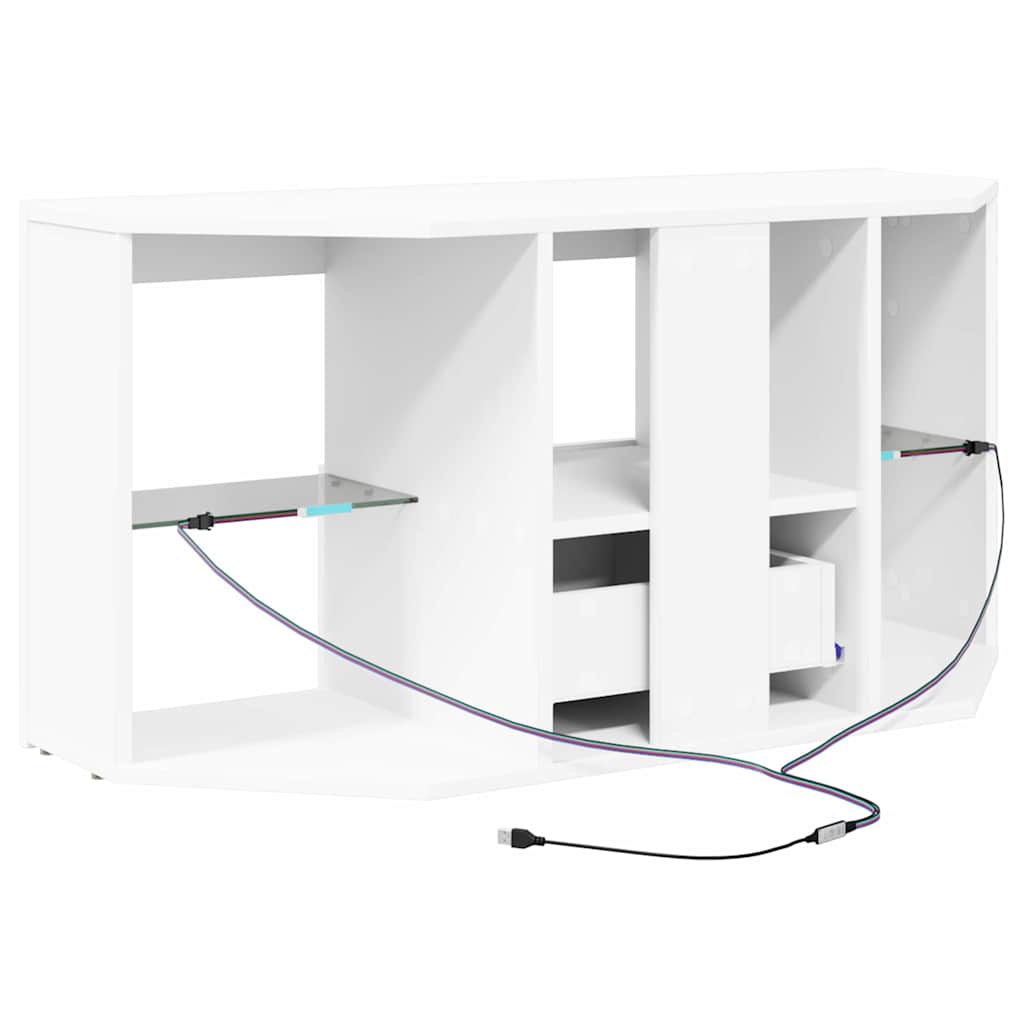 Sifonier LED pentru TV coltar Pe perete Alb 100 x 40 x 50 cm — imaginea 11