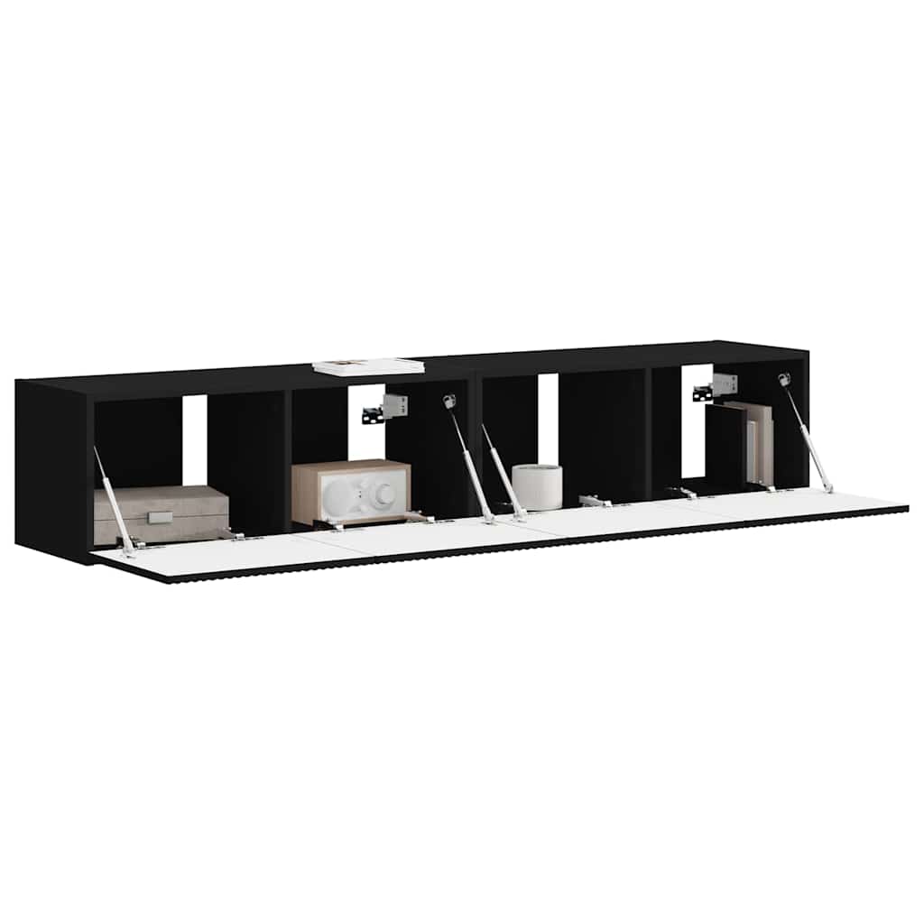 Dulap TV de perete 2 pcs Negru 60 x 31 x 29.5 cm Lemn compozit — imaginea 4